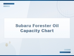 Subaru Forester Oil Capacity Chart by Year and Engine Type